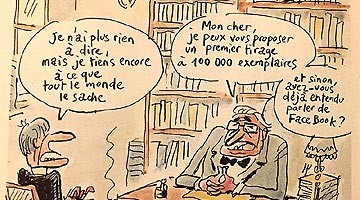 Dessin de Le Borgne, réflexion sur Facebook