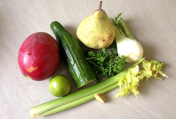 Jus vert à la mangue : les ingrédients