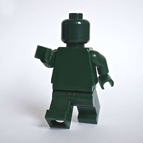 Lego Minifig monochrome DARK GREEN