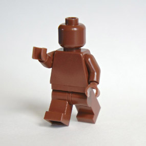 Lego Minifig monochrome REDDISH BROWN