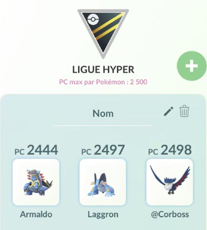 Meilleure équipe Pokemon PVP Ligue Hyper