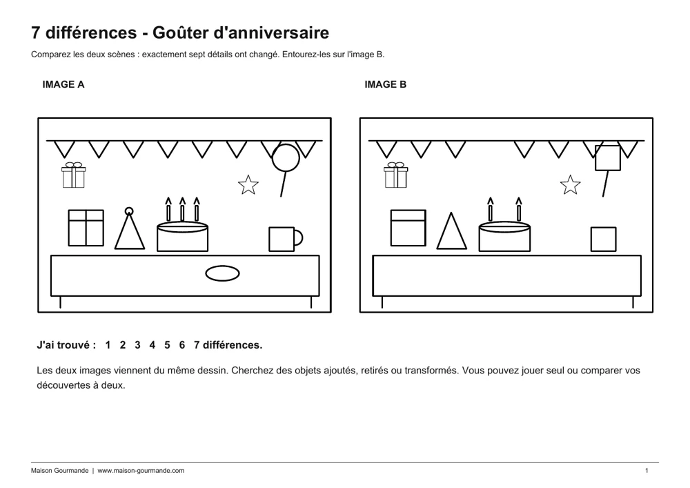 7 différences - anniversaire - page 1