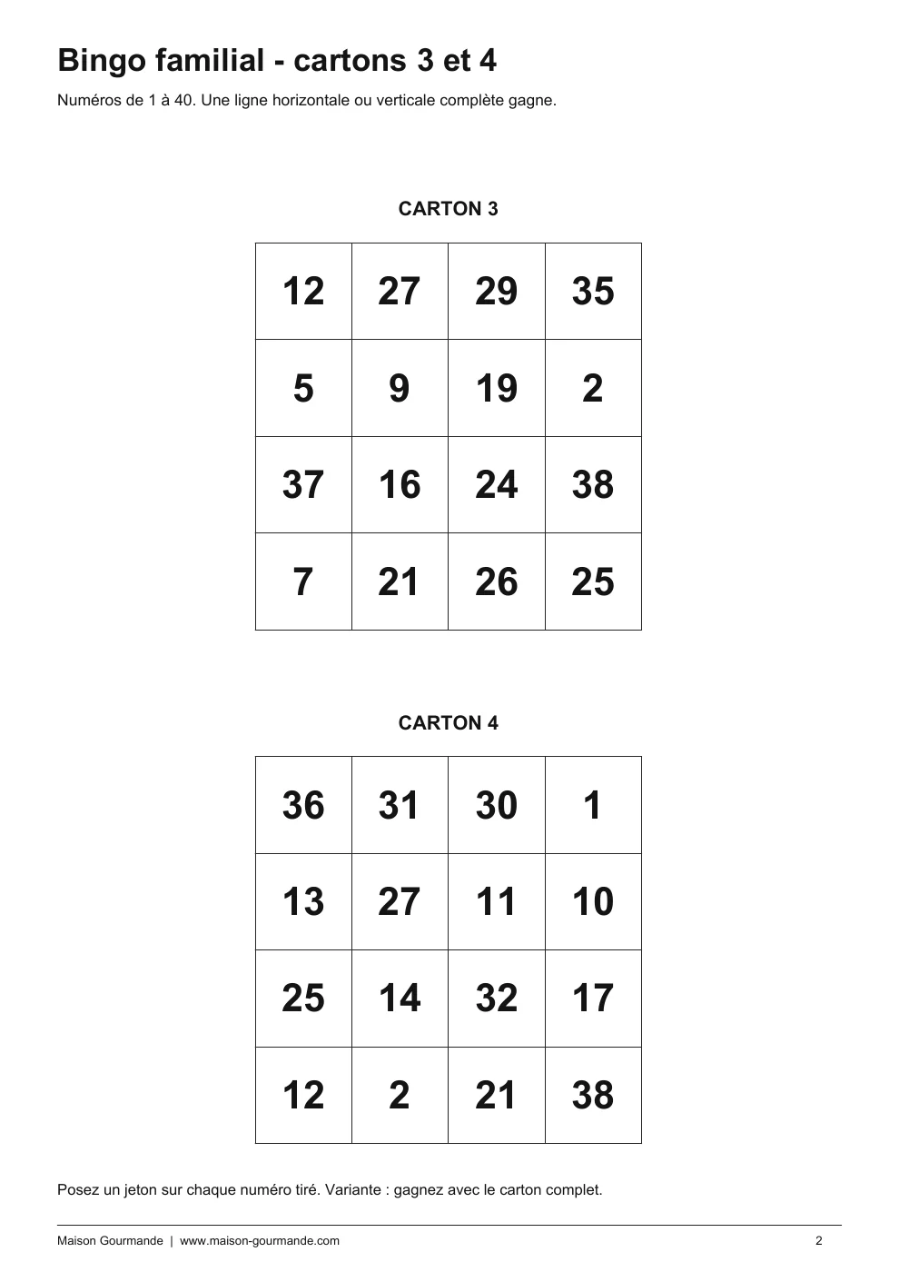 Bingo - 6 cartons - page 2
