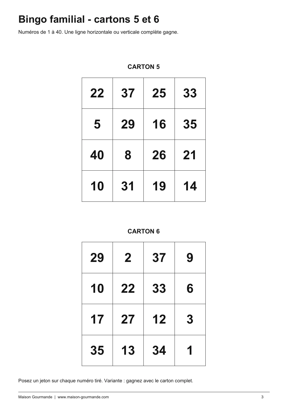 Bingo - 6 cartons - page 3