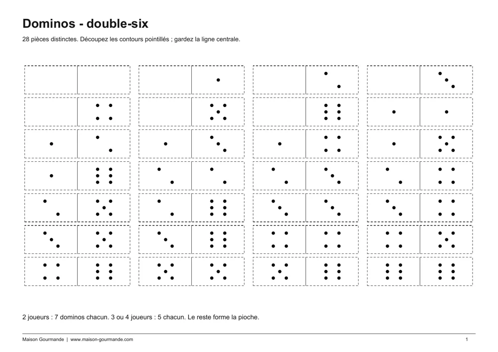Dominos - double six - page 1