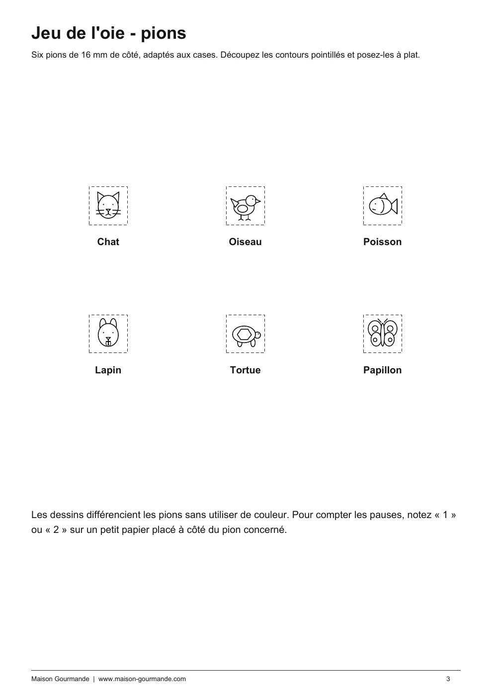 Jeu de l'oie - plateau règles pions - page 3