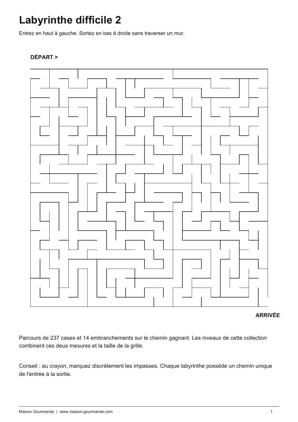 Labyrinthe - difficile 2 - page 1