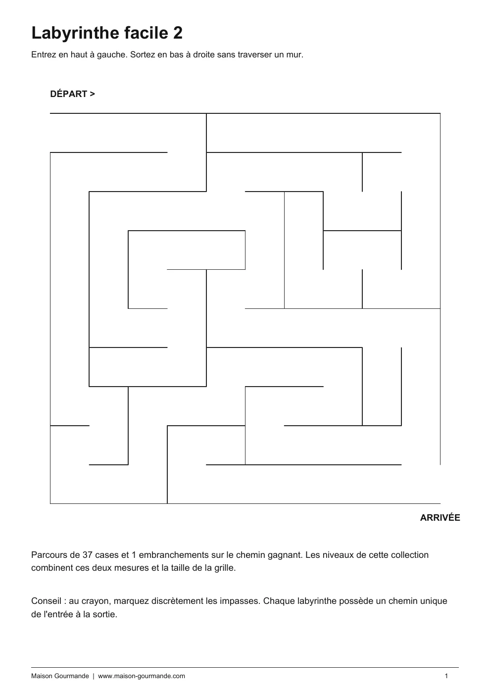 Labyrinthe - facile 2 - page 1