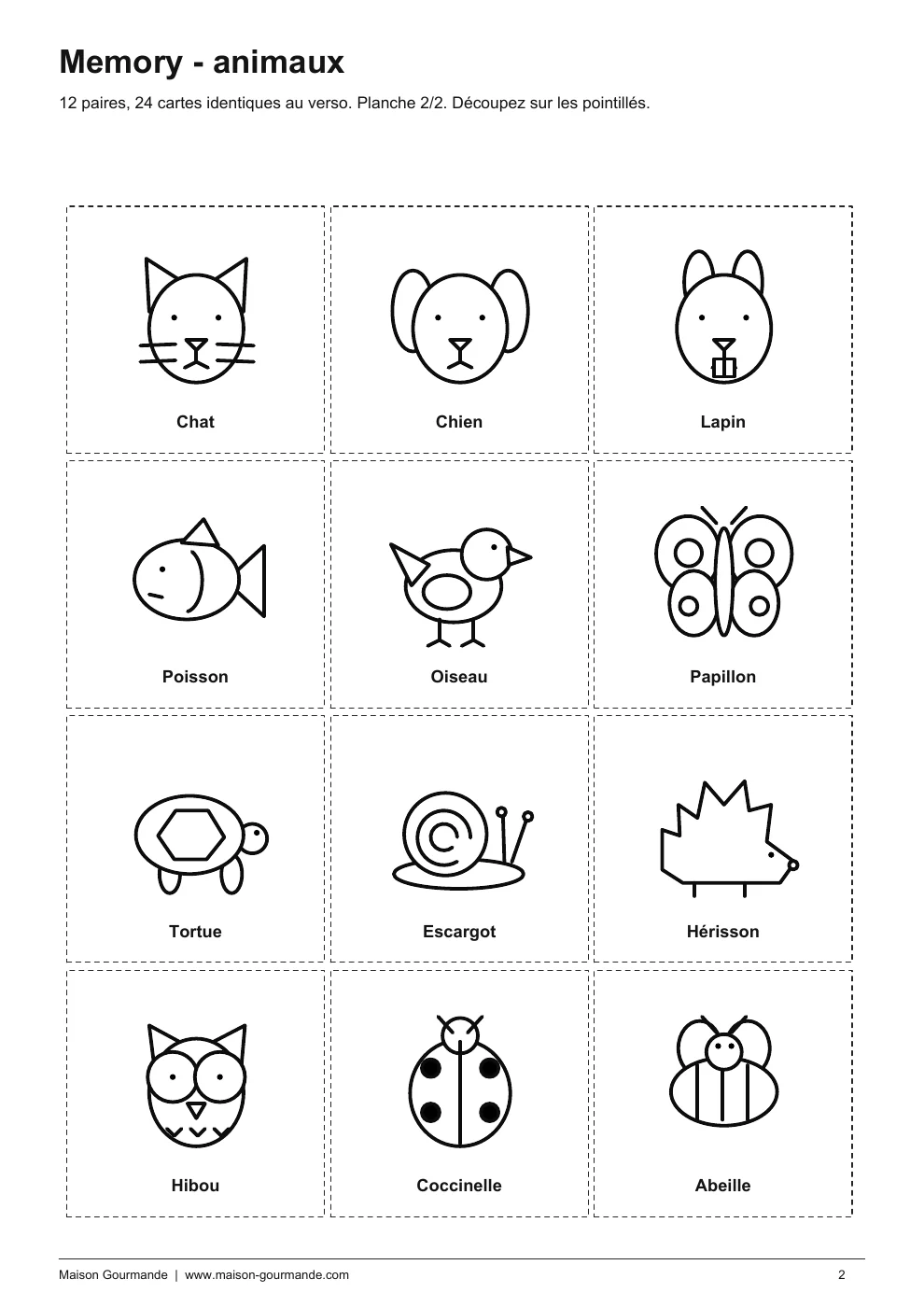 Memory - animaux - page 2