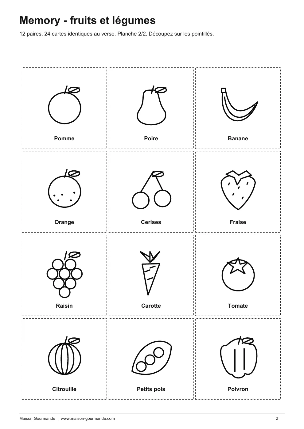 Memory - fruits légumes - page 2