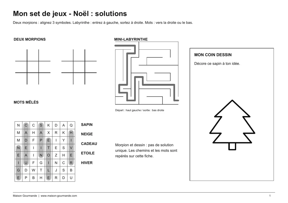 Set de table - Noël solution - page 1