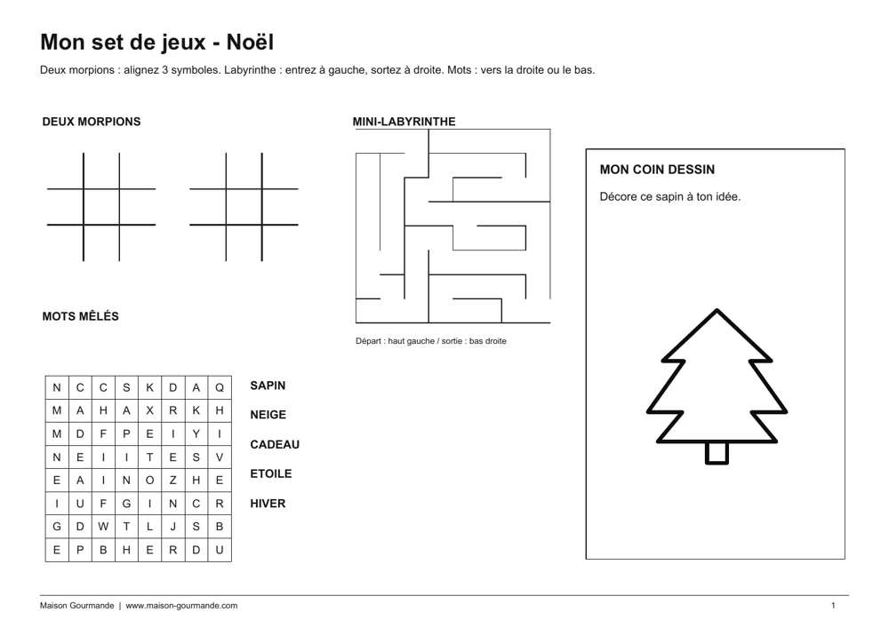 Set de table - Noël - page 1