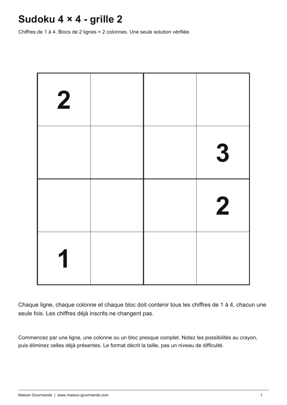 Sudoku - 4 × 4 2 - page 1