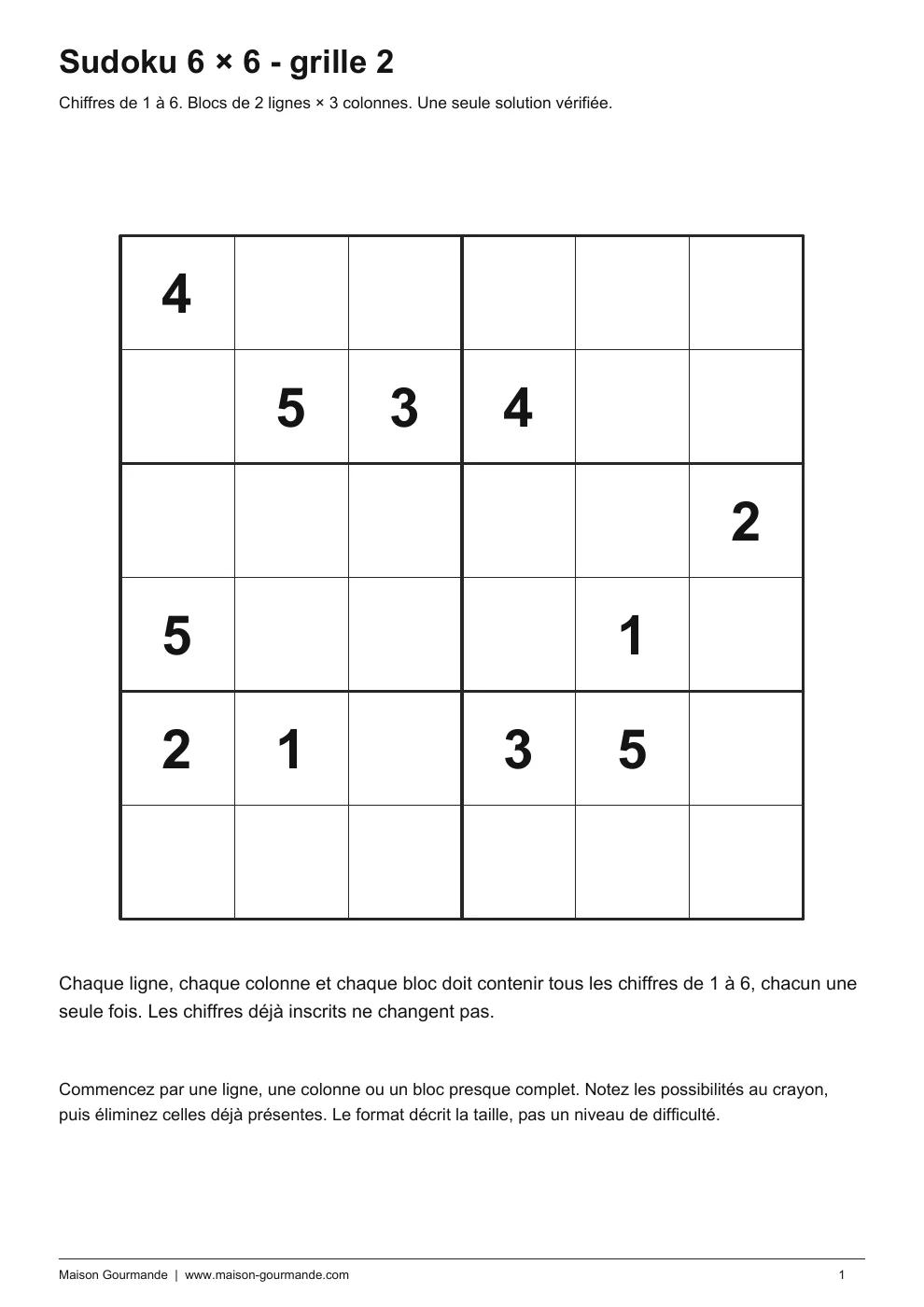 Sudoku - 6 × 6 2 - page 1