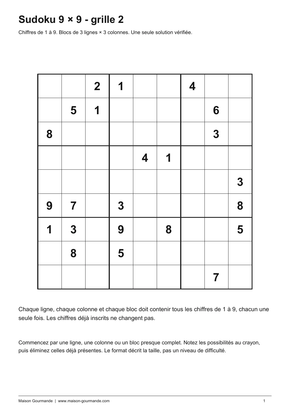 Sudoku - 9 × 9 2 - page 1